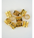 Obrączki Złote  - Metalowe Koraliki Do Włosów 10 sztuk