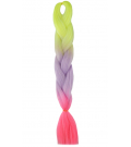Ombre Neonowa Limonka - Fiolet - Neonowy Różowy "GLOW Braids Świecące w Ciemności" - Włosy Syntetyczne Magfactory