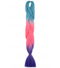 S3-117 Jasny Niebieski - Neonowy Rożowy - Fioletowy "QUEEN Braids" - Włosy Syntetyczne Magfactory