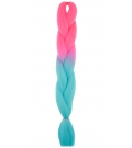 S2-26 Neonowy Różowy - Błękitny "QUEEN Braids" - Włosy Syntetyczne Magfactory